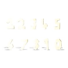cartoon wooden numbers N3