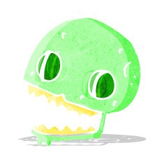 cartoon spooky skull N60