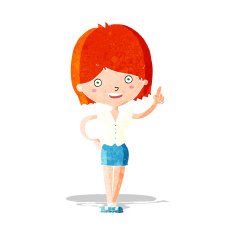 cartoon woman with idea N69