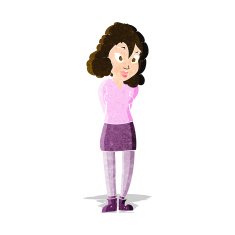 cartoon confused woman N50