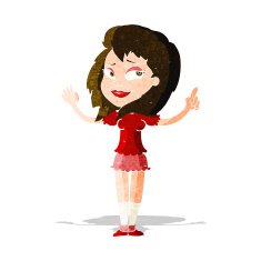 cartoon woman with idea N71