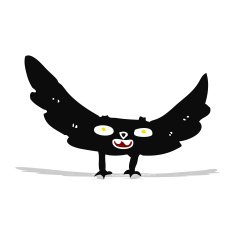 cartoon spooky vampire bat N9
