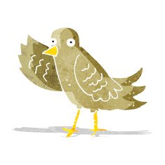cartoon waving bird N6
