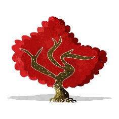 cartoon red tree N5
