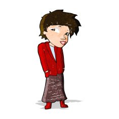 cartoon woman with hands in pockets N3