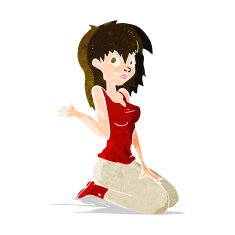 cartoon pretty girl waving N10