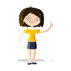 cartoon woman with idea N72