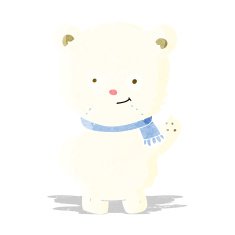 cute cartoon polar bear waving