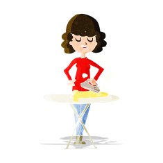 cartoon woman ironing N2