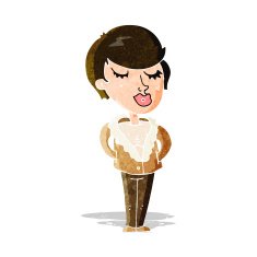 cartoon cool relaxed woman N3