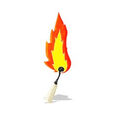 cartoon burning match N17