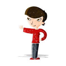 Cartoon Woman Waving N91