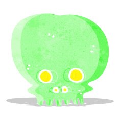 cartoon spooky skull symbol N7