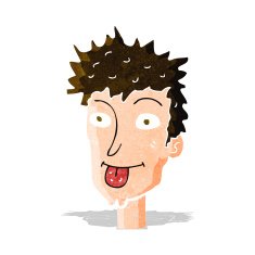 cartoon man sticking out tongue N9