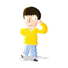 cartoon frightened boy N5