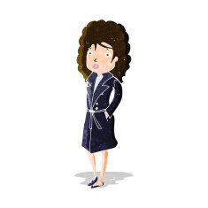 cartoon woman in trench coat N7