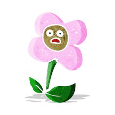 cartoon flower with face N10