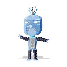 cartoon waving robot N5