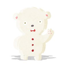 cartoon unhappy polar teddy bear