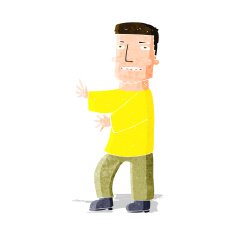 cartoon man gesturing N11