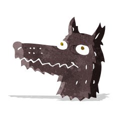 Cartoon Wolf Head N12