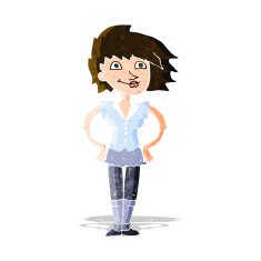 cartoon woman with hands on hips N61