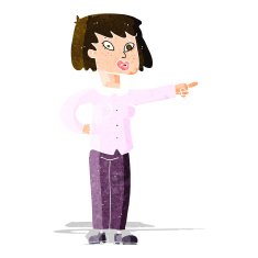 cartoon woman pointing N58