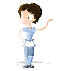 cartoon woman in maid costume N2
