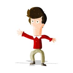 Cartoon Man Waving N14