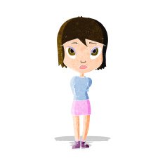 cartoon shy girl N3