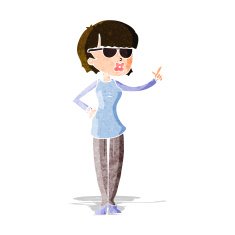 cartoon woman wearing spectacles N16