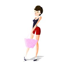 cartoon attractive woman shopping N3