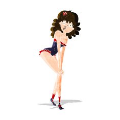 cartoon woman in lingerie N15