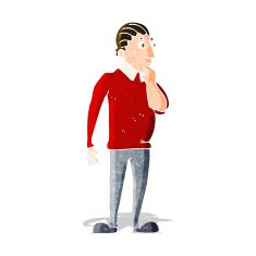cartoon curious man N25