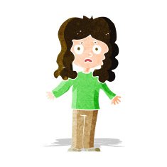 cartoon worried woman N24