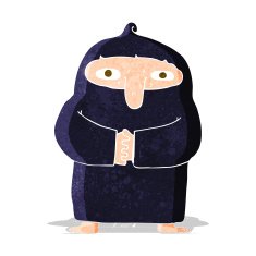 cartoon monk in robe N3