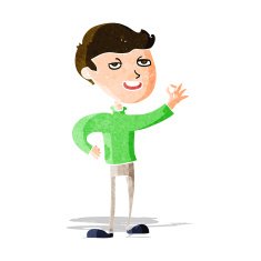 cartoon man making excellent gesture N3