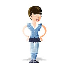 cartoon woman with hands on hips N62