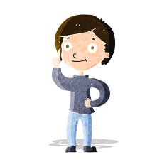 cartoon boy with idea N39