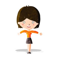 cartoon excited woman N41