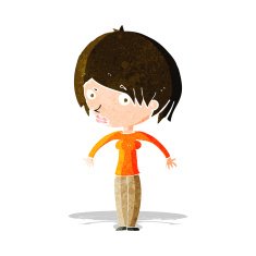 cartoon woman shrugging N16