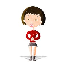cartoon suspicious girl N4