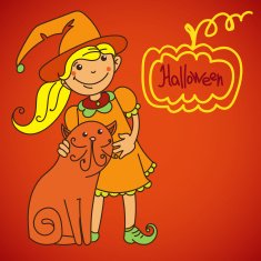 Cute witch Banner for your design