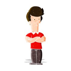 cartoon man with folded arms N9