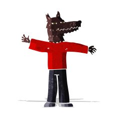 cartoon happy wolf man N3