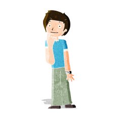 cartoon boy wondering N3