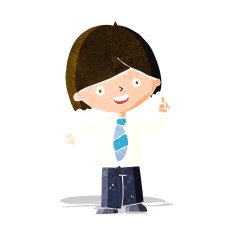 cartoon school boy answering question N15