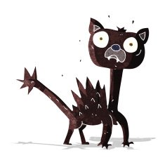 cartoon scared cat N3