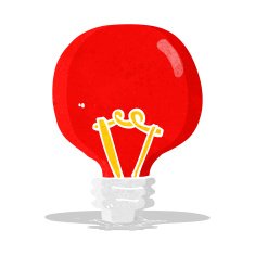 cartoon red light bulb N8