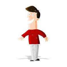 cartoon grinning man N28